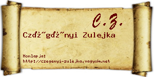 Czégényi Zulejka névjegykártya